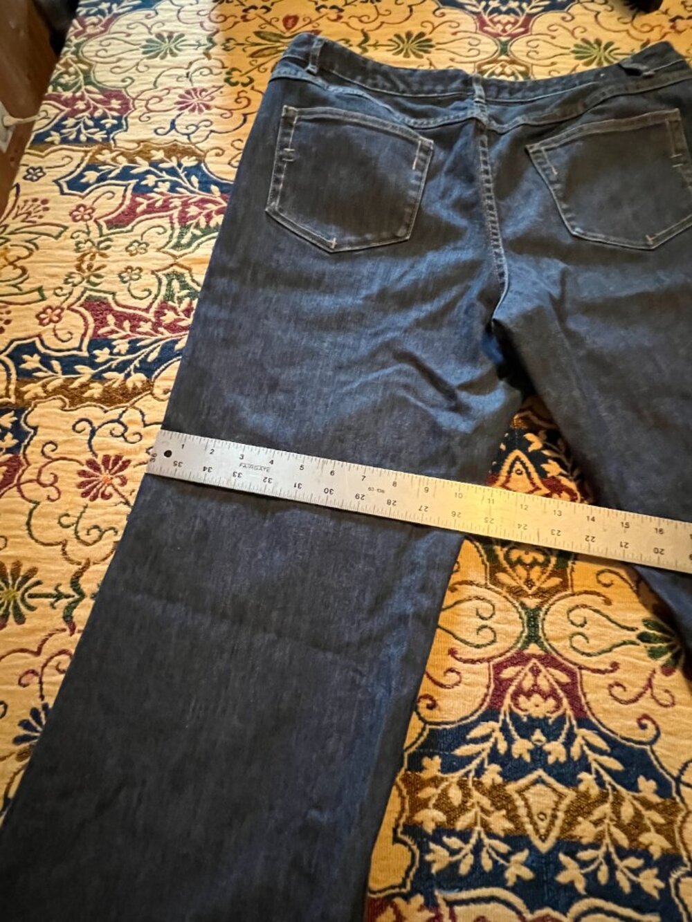 J.Jill Authentic Fit Below waist Wide Leg Jeans Sz 16 Reg Blue Stretch Denim - Picture 12 of 14